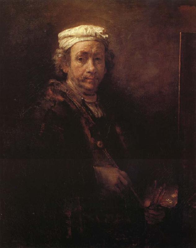 Rembrandt van rijn Autoportrait au chevalet France oil painting art